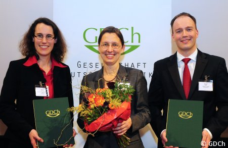 Vera Koester, Daniel Seidel, and Barbara Albert at Chemiedozententagung, Freiburg, 2012